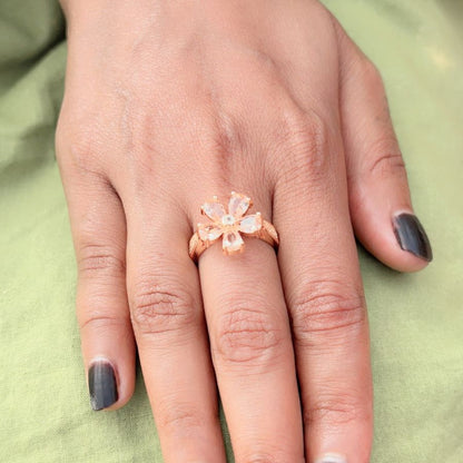 Gold-Plated Floral Ring With Premium Box