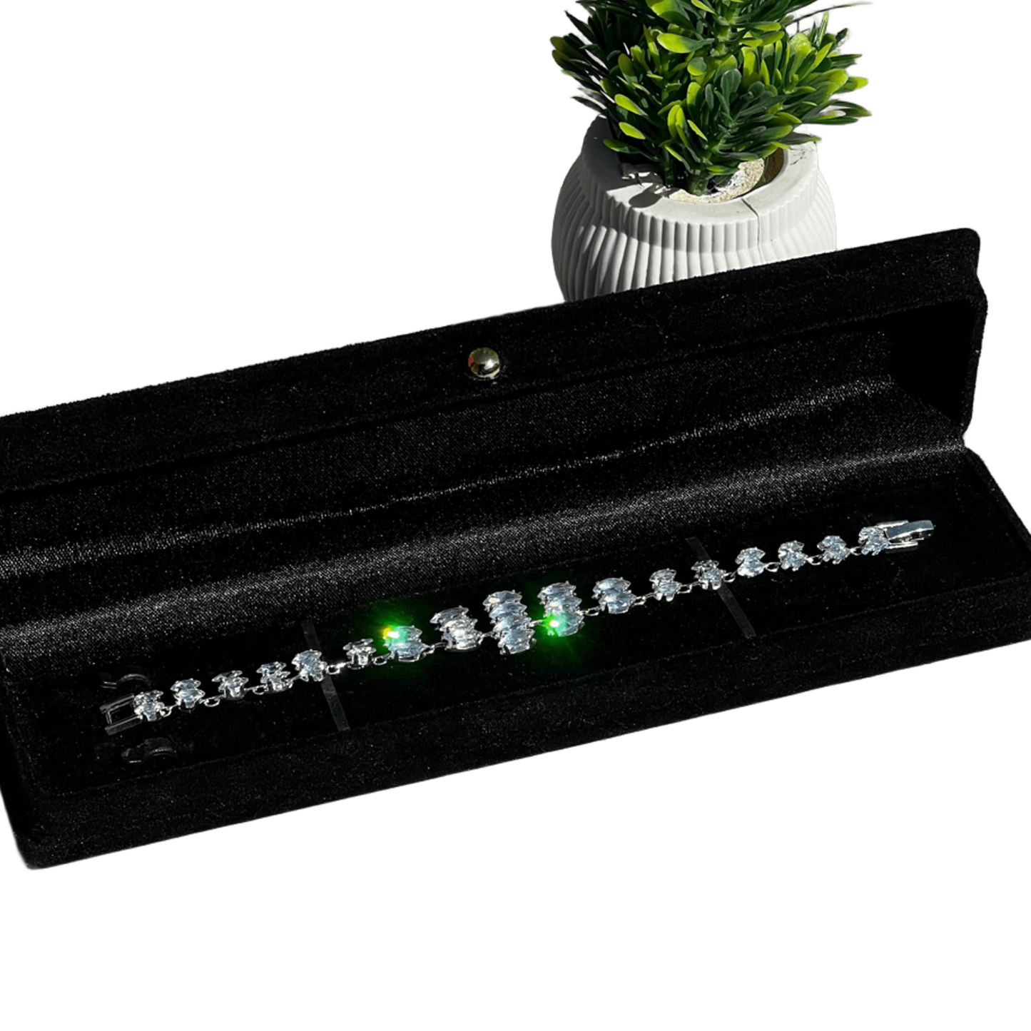 Silver Zircon Tennis Bracelet in Velvet Gift Box