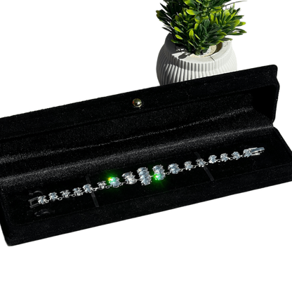 Silver Zircon Tennis Bracelet in Velvet Gift Box