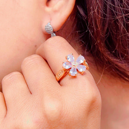 Gold-Plated Floral Ring With Premium Box