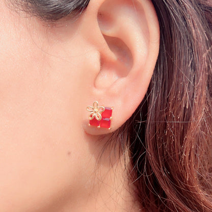 Red Crystal Necklace & Earring Set